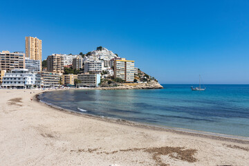 beautiful view of finestrat beach in Alicante spain