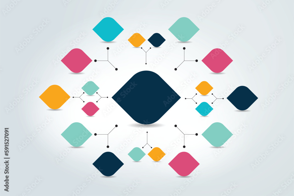 Wall mural flowchart diagram, scheme. infographic element.