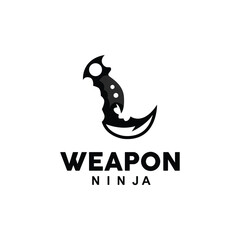 Weapon Logo, Traditional Weapon Karambit Vector, Ninja Fighting Tool Simple Design, Symbol Icon, Illustration