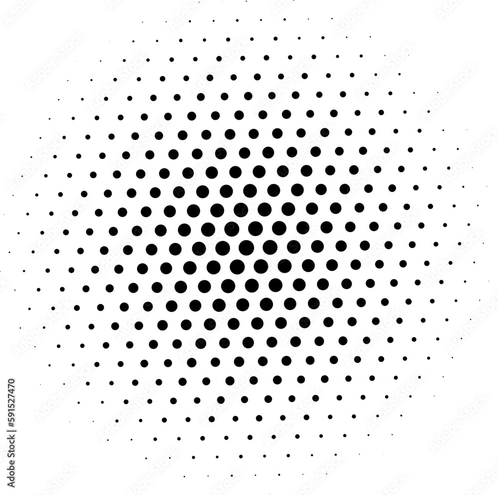 Wall mural halftone dots design . isolated vector dotted gradient circle