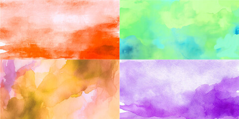 Colorful Watercolor Texture Set