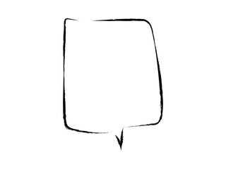 シンプルな手描きのゆるいふきだし線画　角