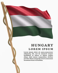 White Backround Flag Of  HUNGARY