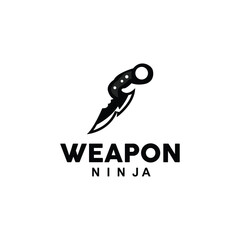 Weapon Logo, Traditional Weapon Karambit Vector, Ninja Fighting Tool Simple Design, Symbol Icon, Illustration