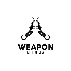 Weapon Logo, Traditional Weapon Karambit Vector, Ninja Fighting Tool Simple Design, Symbol Icon, Illustration