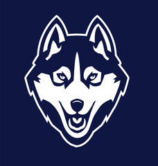 Dog Huski Head Logo Vector Template Illustration Design. Mascot Dog Logo design Dog sport logo
