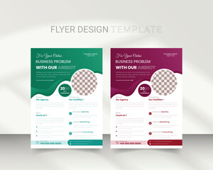 Modern corporate business flyer design template or annaual report for digital marketing advertising