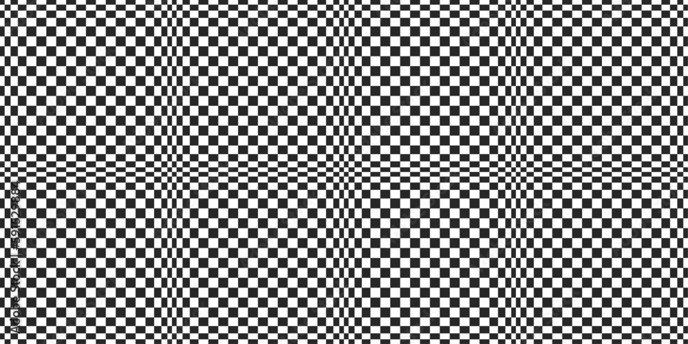 Poster checkered pattern with decreasing cells towards the edges. seamless vector wallpaper. checker seamle
