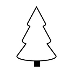 Christmas tree icon on transparent background.