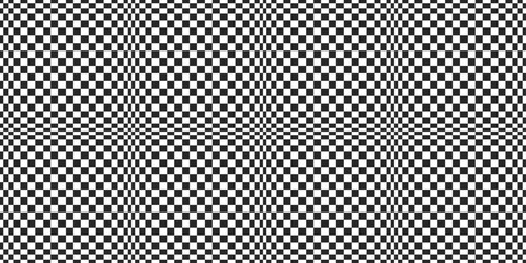 Checkered pattern with decreasing cells towards the edges. Seamless vector wallpaper. Checker seamless pattern.