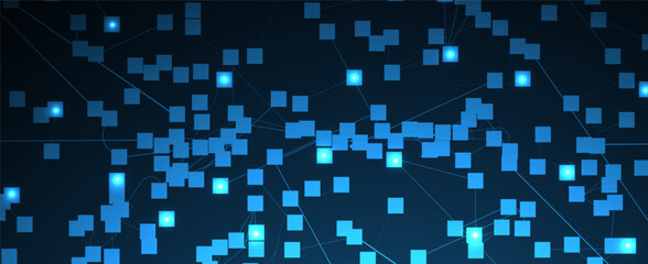 Neural network concept. Connected cells with links. High technology process. Abstract background