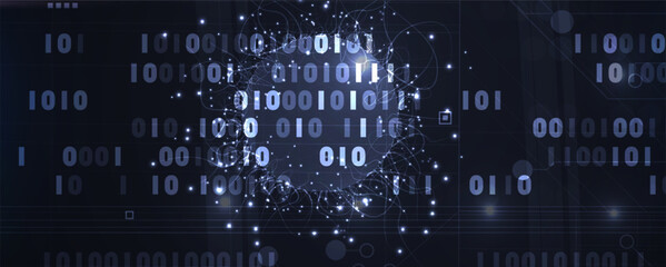 Fototapeta premium Neural network concept. Connected cells with links. High technology process. Abstract background