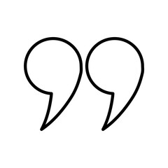 Quote mark icon isolate on transparent background.
