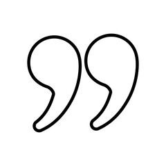 Quote mark icon isolate on transparent background.