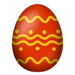 Colorful handmade  Easter Egg isolated on a white background. 