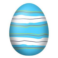 Colorful handmade  Easter Egg isolated on a white background. 