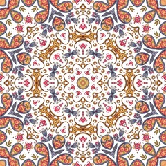 Fototapeta na wymiar Abstract Pattern Mandala Flowers Art Colorful Orange Brown 15