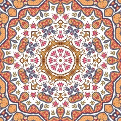 Abstract Pattern Mandala Flowers Art Colorful Orange Brown 14