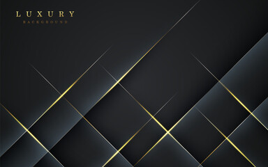 abstract black diagonal stripe with golden line shadow and light luxury texture background. eps10 vector