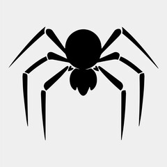 Vector illustration of spider silhouette on white background