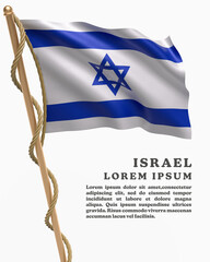 White Backround Flag Of ISRAEL
