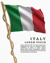 White Backround Flag Of ITALY