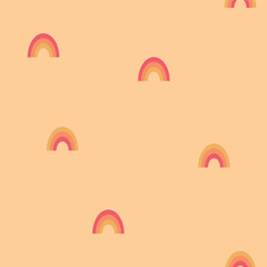 Vector abstract childish rainbows repeating pattern background.