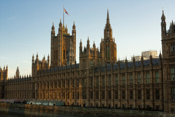 Fototapeta na wymiar A partial view of the Houses of Parliament, London