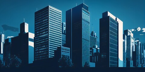 flat city,digital illustration generative AI