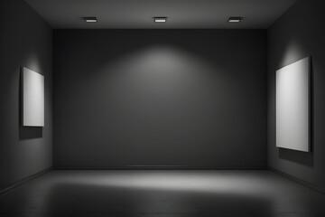 Low Light Studio Background for product or 3D scenario interior landscape, three focus lighting