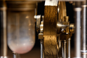 closeup of a stirling engine construction