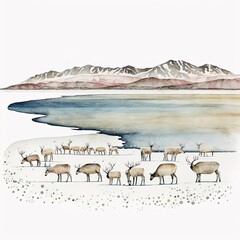 A remote tundra with wide-open spaces Generative Ai
