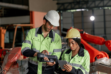 Experienced robotic technicians automate, set up, and access to a welding, lifting process via a control panel display. The production lines are repeatable, reliable, consistent, and self-checking.