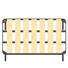 3D rendering illustration of a king size bed frame with large slats