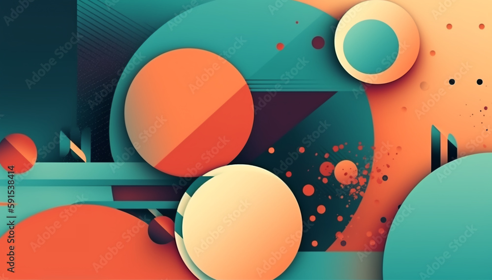 Fototapete simple minimalist retro color trendy background and abstract colorful wallpaper. artistic digital ar
