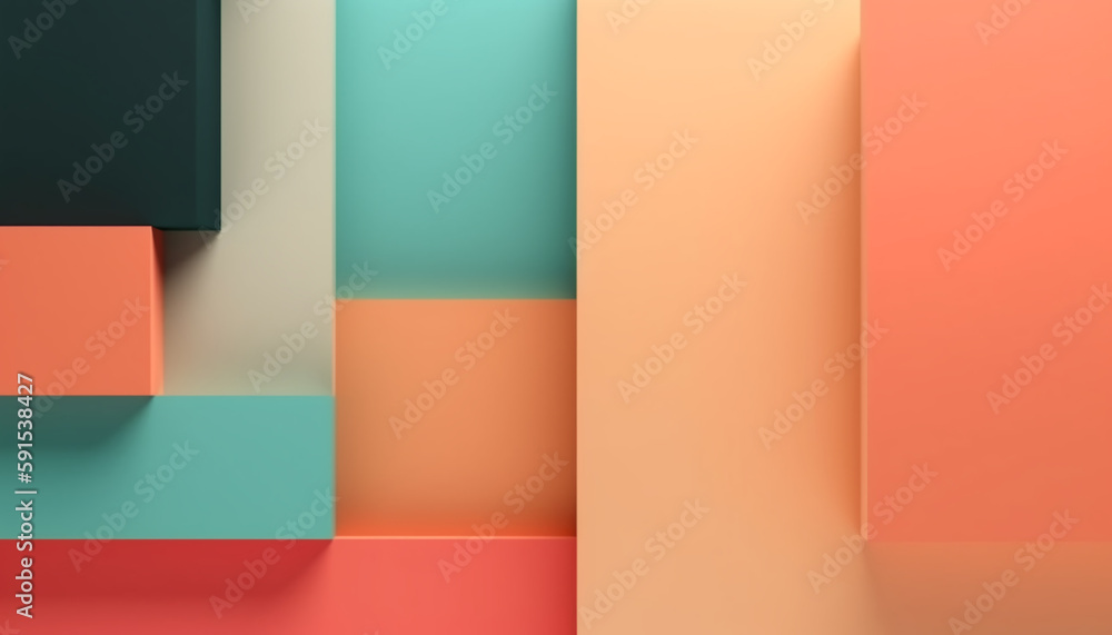 Aufkleber simple minimalist retro color trendy background and abstract colorful wallpaper. artistic digital ar