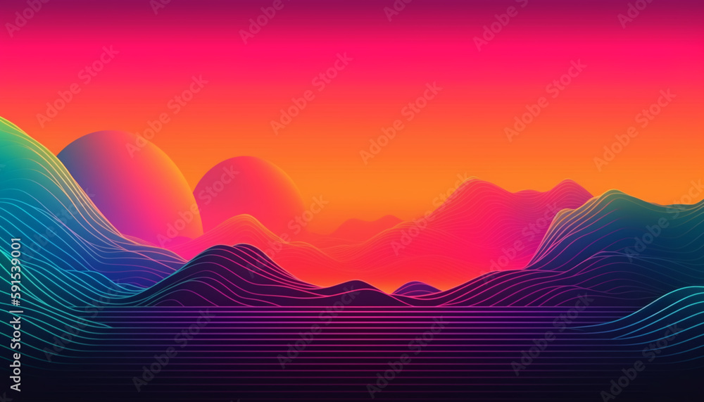 Poster simple minimalist retro color trendy background abstract colorful wallpaper and backdrop. artistic d