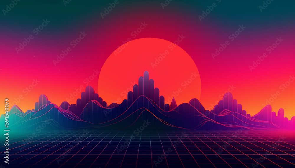 Poster simple minimalist retro color trendy background abstract colorful wallpaper and backdrop. artistic d