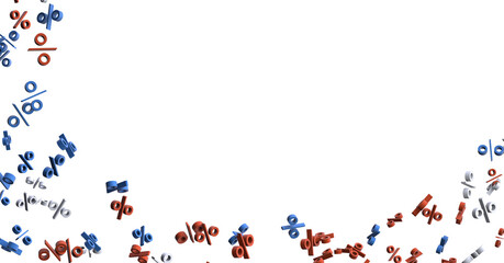 percent rain shopping digital in 3d. - 3D percent rain illlustration