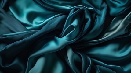 Obraz premium Blue Silk Background, Image Ai Generated