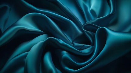 Obraz premium Blue Silk Background, Image Ai Generated