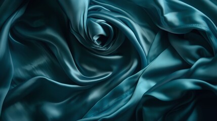 Obraz premium Blue Silk Background, Image Ai Generated