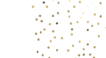 Golden serpentine confetti on transparent background. luxury isolated