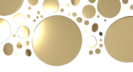 Golden confetti falling down isolated on transparent background.
