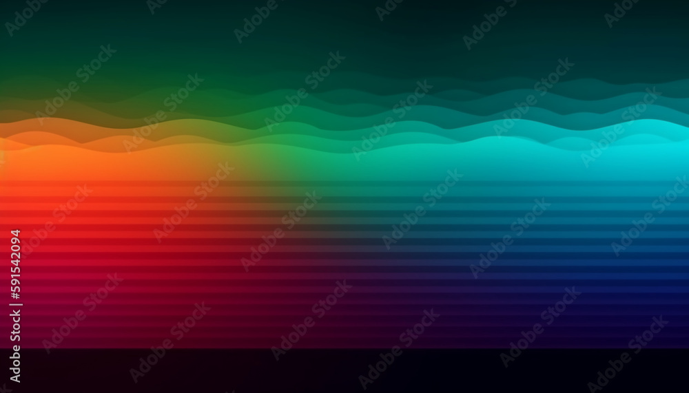 Fototapete Simple minimalist retro color trendy background and abstract colorful wallpaper. Artistic digital art geometric line stripe and wave, element and design material. Generative AI technology.