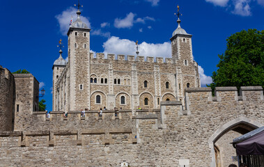 Fototapeta na wymiar A partial view of the Tower of London
