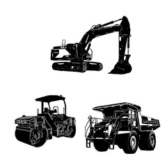 excavator,truck, bulldozer, tractor