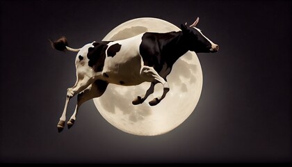 La vache saute par-dessus la lune, generative ai