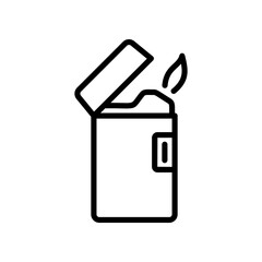 Gas lighter icon. Vector sign in simple style isolated on white background.