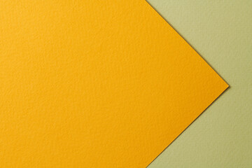 Rough kraft paper background, paper texture orange green colors. Mockup with copy space for text